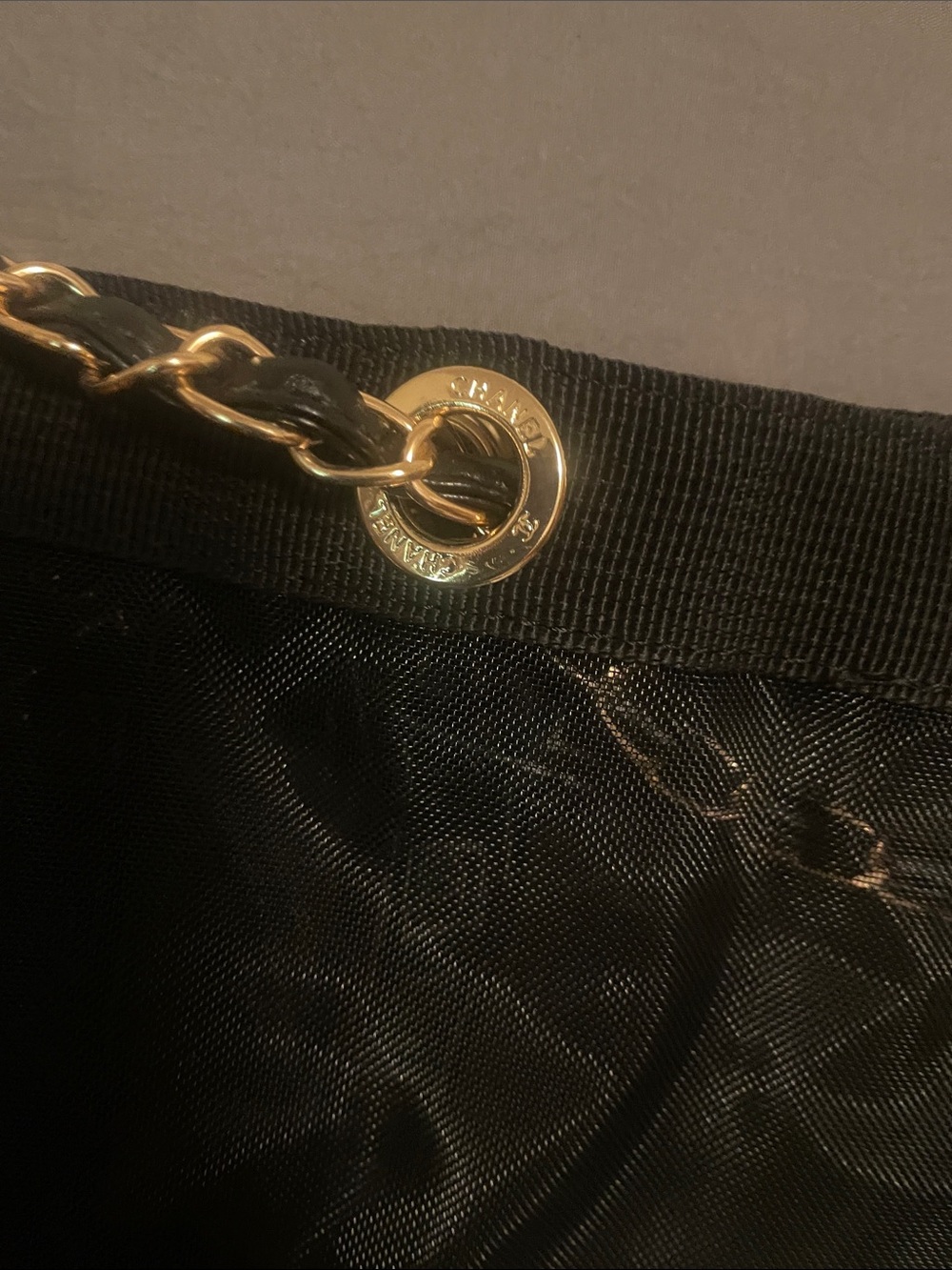 VIP Paris Black Mesh Tote with Small Pouch - Picture 9 of 17